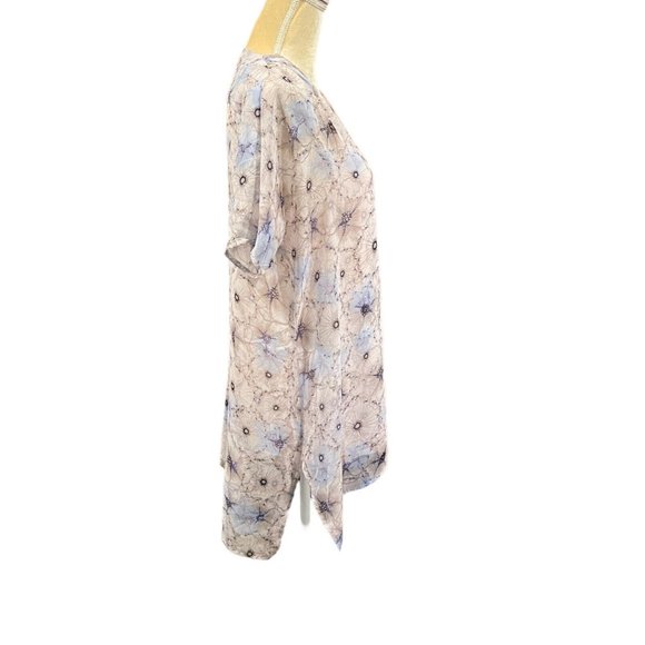 Anthropologie One September Lyla Flower Print Sequined Tunic Top Blouse Size XS - Picture 3 of 9